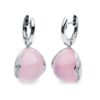 Earrings Diamonds & Rose Quartz