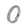 RING 4 PRONGS 18 KT WG, FLEX-BAND, VARIABLE, RHOD.PLATED