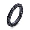 RING 4 PRONGS 18 KT WG, FLEX-BAND, VARIABLE, BLACK RHODIUM