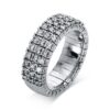 RING 4 PRONGS 18 KT WG, FLEX-BAND, VARIABLE, RHOD.PLATED