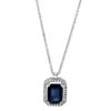 NECKLACE 14 KT WG Diamonds & Sapphire